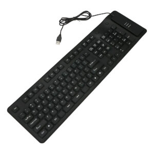 Teclado com Fio Flexível Silicone Dobrável USB 109 Teclas