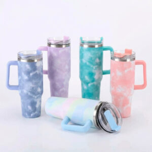 Copo Térmico Estilo Quencher Marmorizado 1200ml Cor:Azul