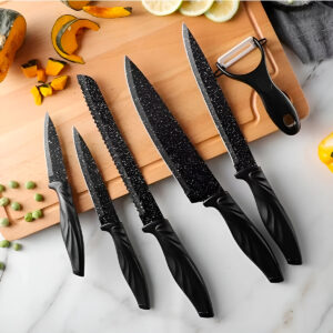 Conjunto Facas Descascador 6 Peças Utensílios Cozinha