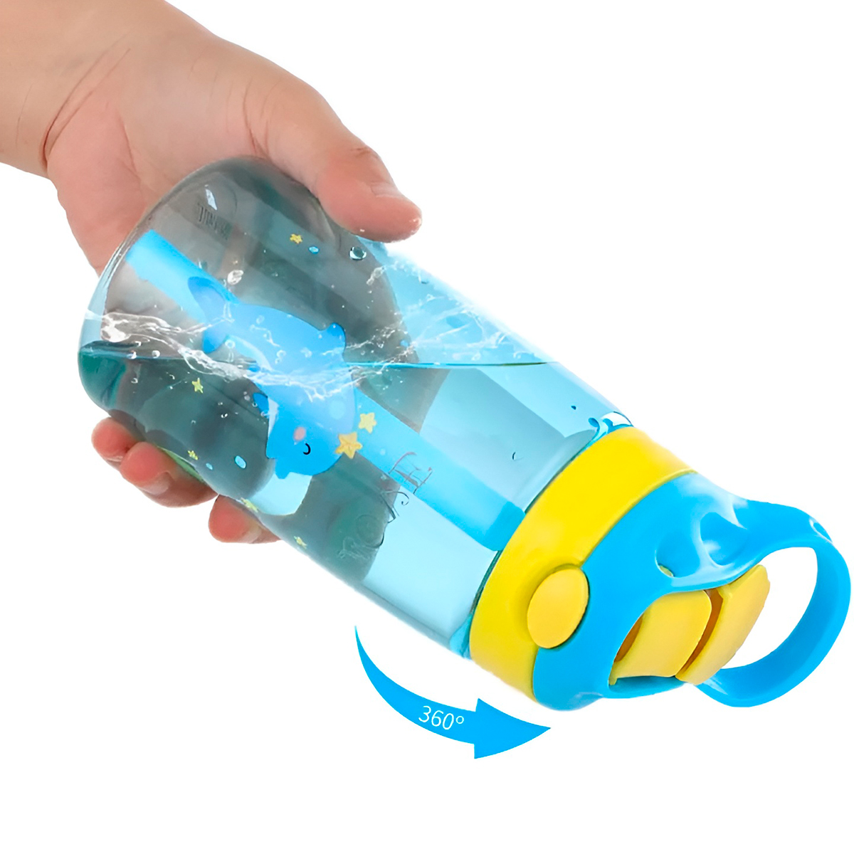 Squeeze Garrafa Infantil com Canudo Hidratação Cor:Laranja - Imagem 3