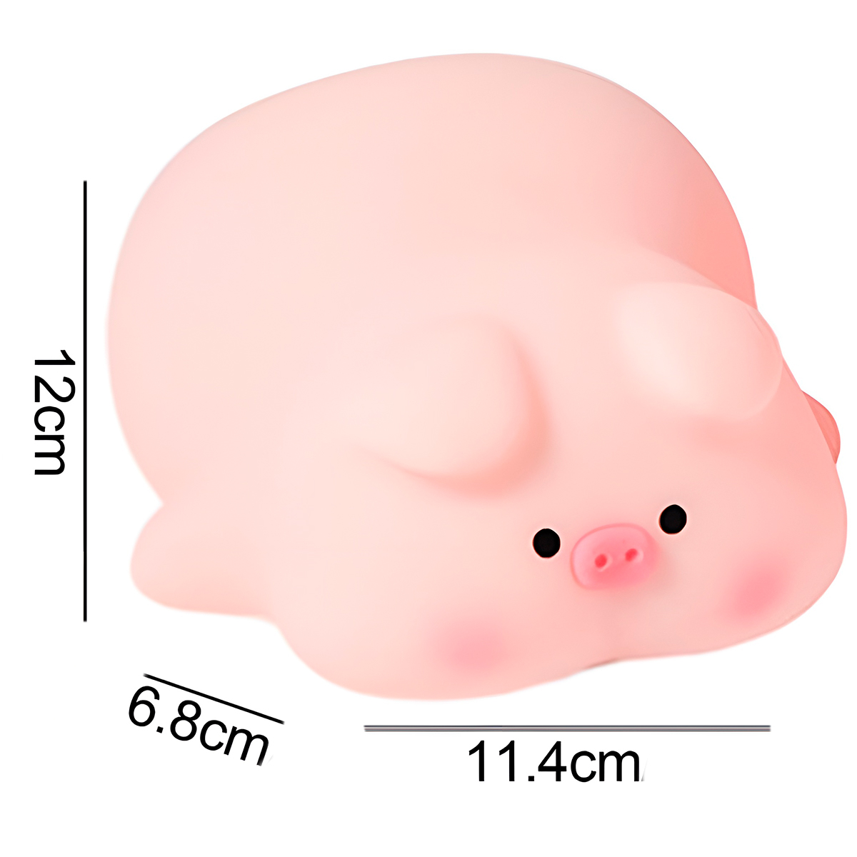 Luminária Infantil Porquinho Silicone LED Touch Iluminação - Imagem 3