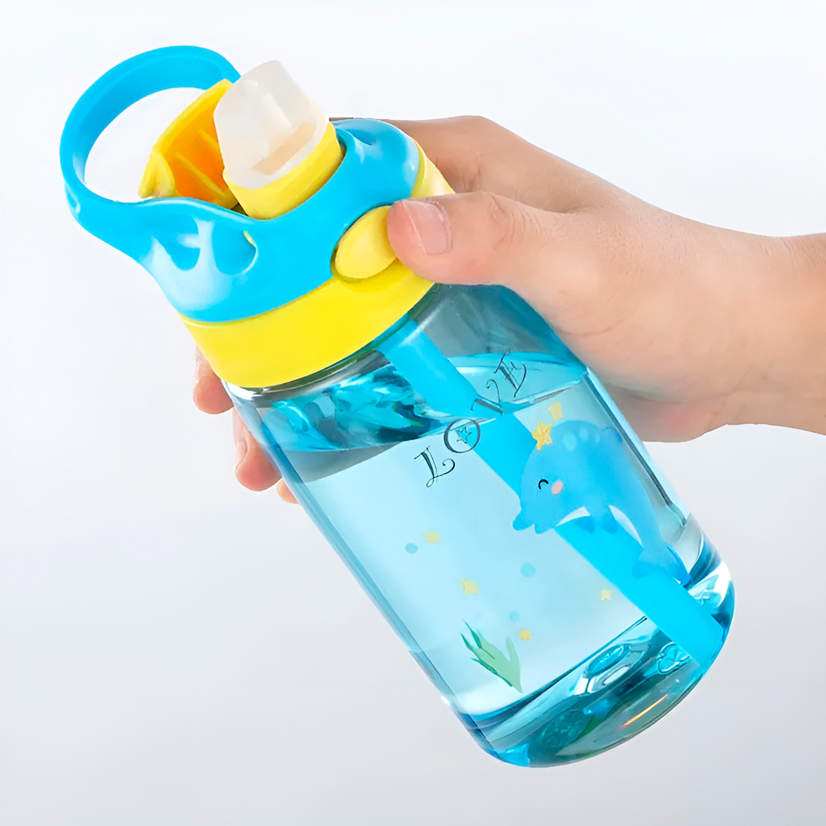 Squeeze Garrafa Infantil com Canudo Hidratação Cor:Laranja - Imagem 4