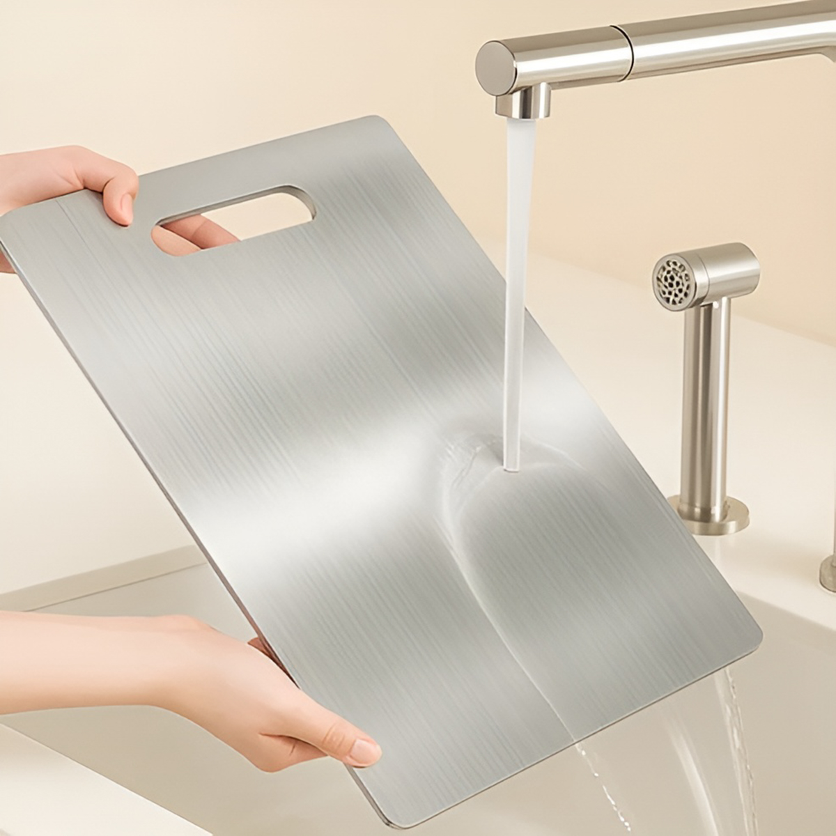 Tábua de Corte Aço Inox Carne Legumes Utensílio Multiuso - Imagem 6