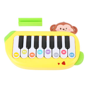 Mini Teclado Infantil Musical Macaquinho Interativo  Amarelo
