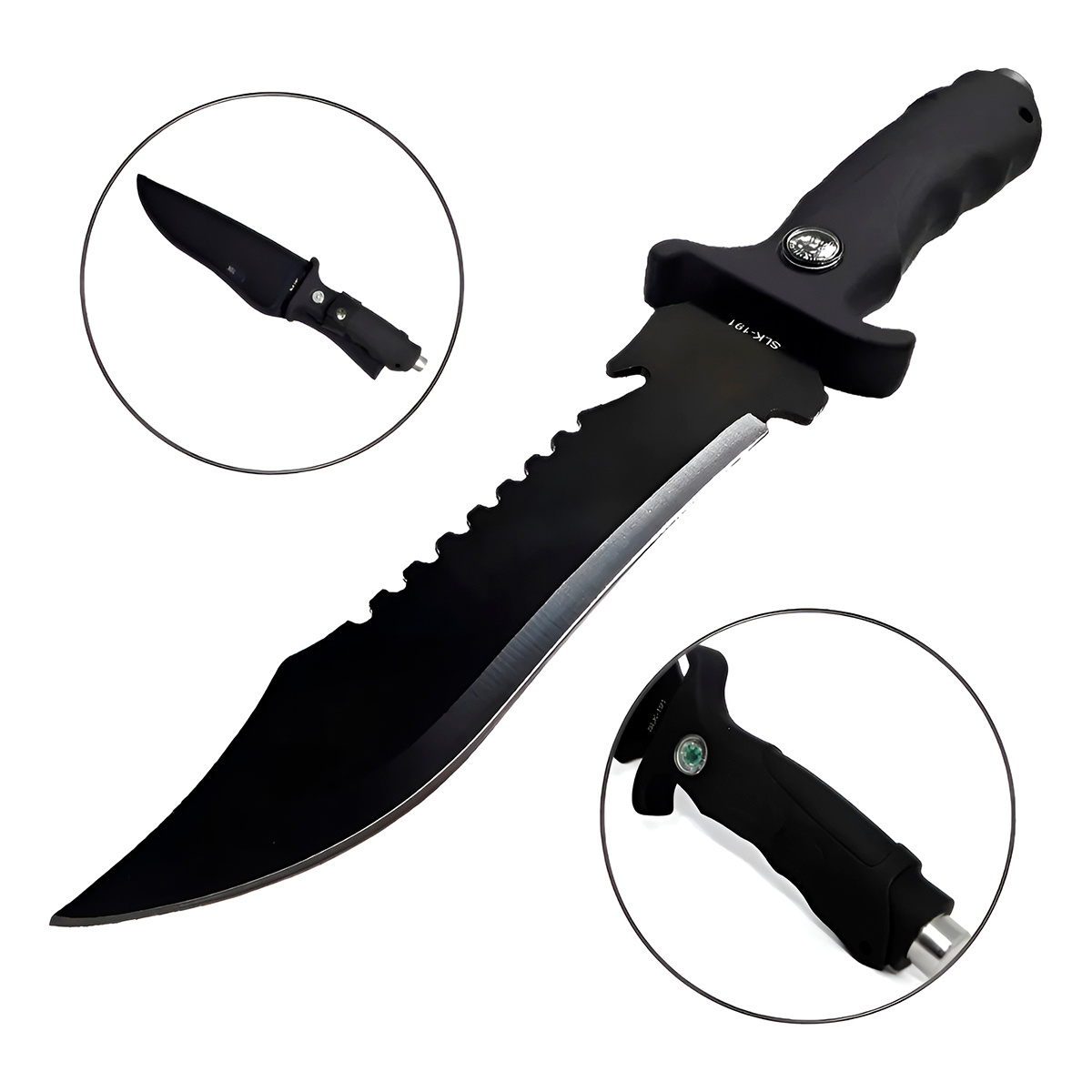 Faca Bússola 29cm Bainha Sobrevivência Camping Defesa