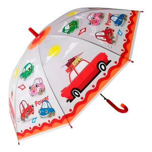 Guarda Chuva Colorido Automático Infantil Proteção Vermelho