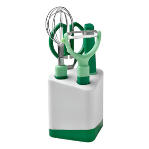 Conjunto 5 Peças Utensílios Ralador Tesoura Faca Suporte