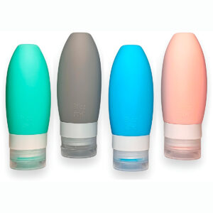 4 Potes Frascos Silicone Reutilizável Flexível Viagem