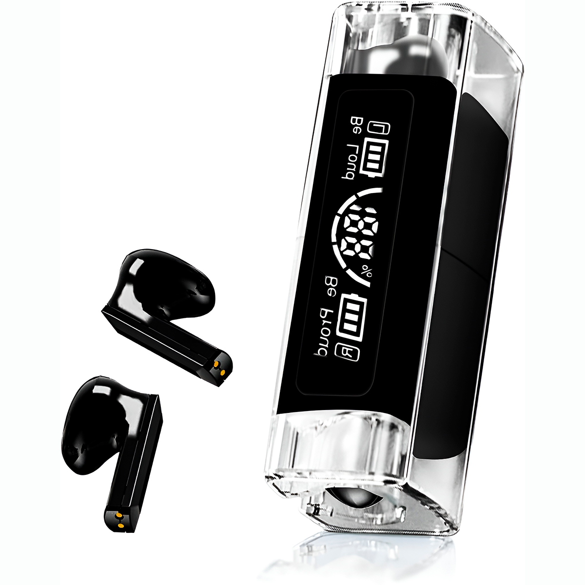 Fone de Ouvido Bluetooth Estojo Transparente Áudio Cor:Preto - Imagem 5