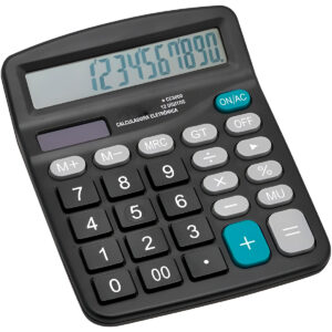 Calculadora Eletrônica 12 Dígitos Preta Escritório Aula
