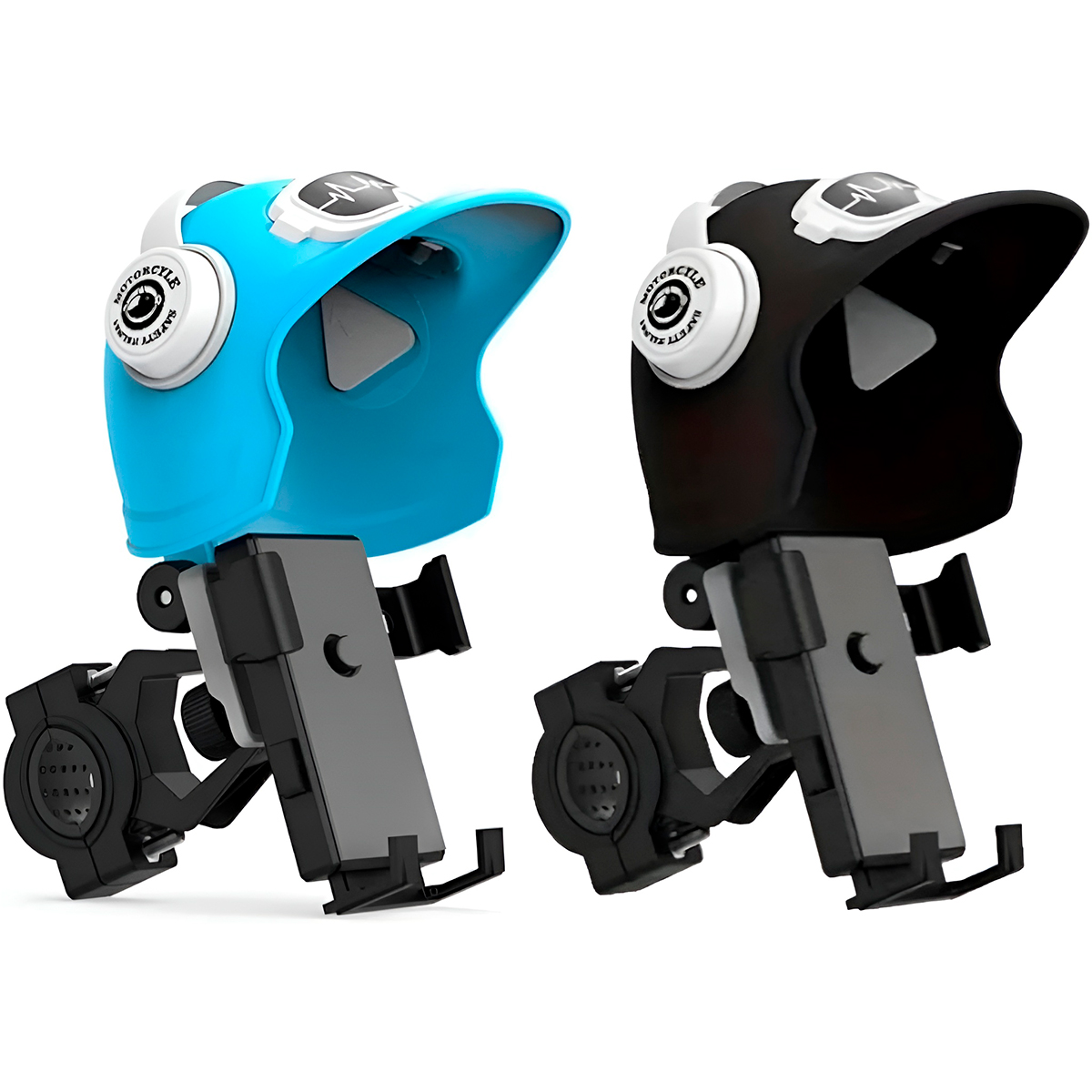 Suporte de Celular Guidão Para Moto Mini Capacete Cor:Azul - Imagem 2