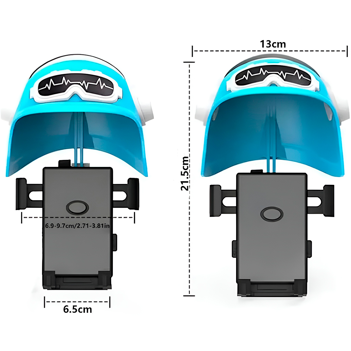 Suporte de Celular Guidão Para Moto Mini Capacete Cor:Azul - Imagem 4