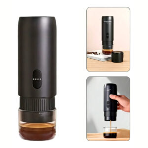Mini Máquina de Café Portátil Recarregável Pó Cápsulas