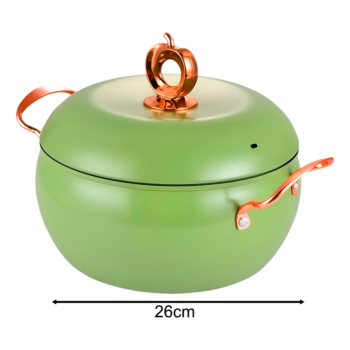 Panela Antiaderente Cozinha Formato Maçã Cor:Verde - Imagem 4