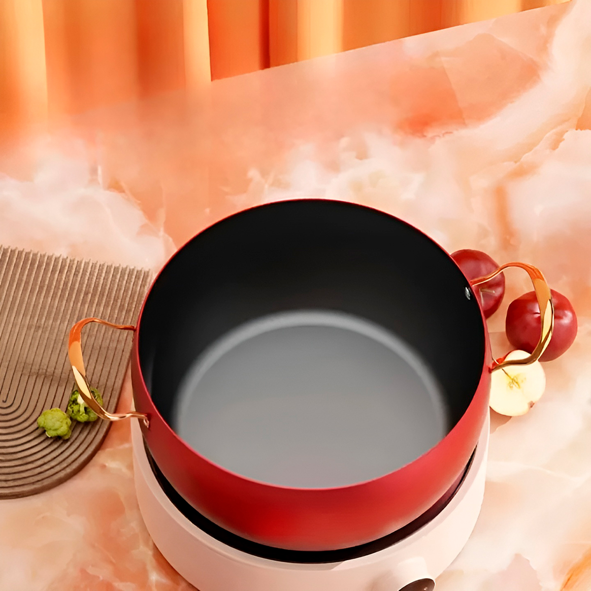 Panela Antiaderente Cozinha Formato Maçã Cor:Vermelho - Imagem 5