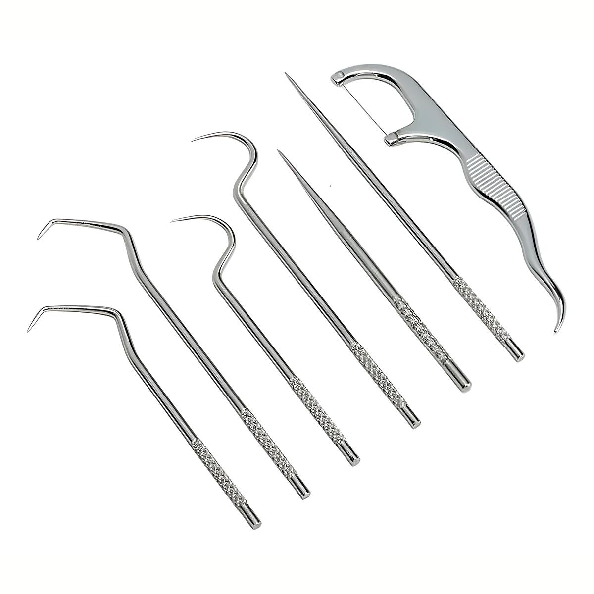 Conjunto 7 Peças Higiene Limpeza Bucal Limpeza Aço Inox - Imagem 6