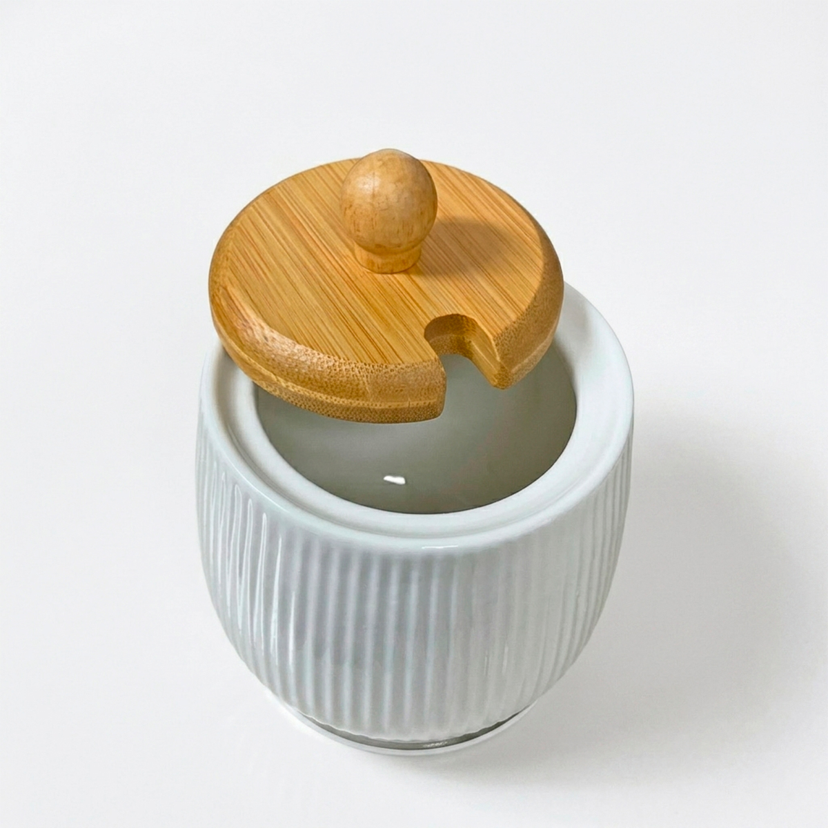 Açucareiro Colher Cerâmica Tampa Bambu Utensílios - Imagem 6
