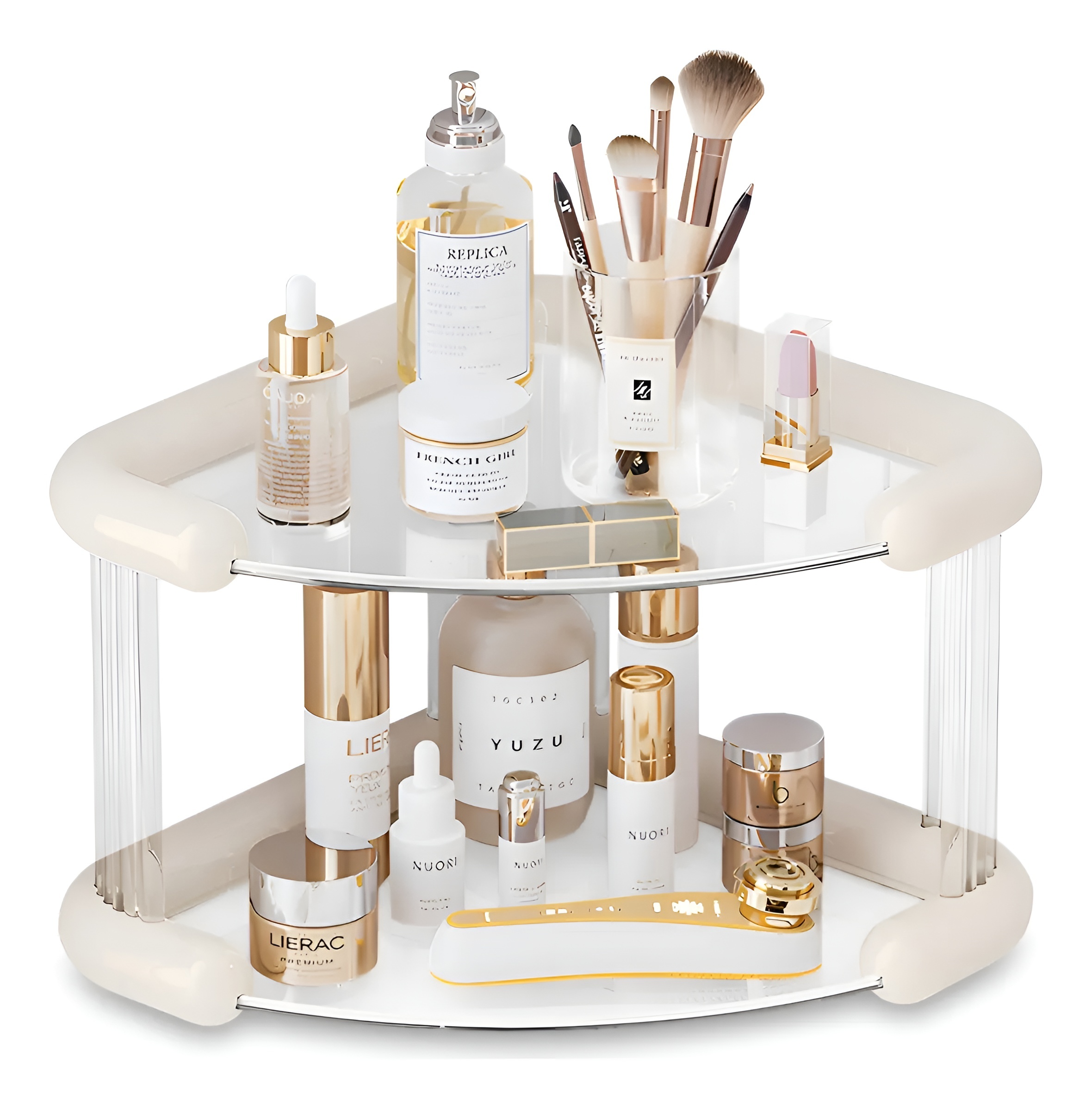 Organizador de Canto 2 Níveis Maquiagem Produtos Acrílico - Imagem 5