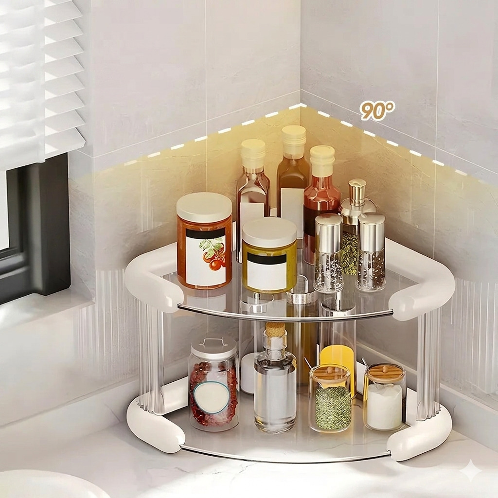 Organizador de Canto 2 Níveis Maquiagem Produtos Acrílico - Imagem 6