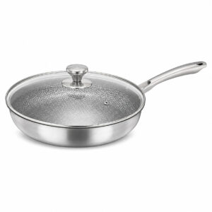 Frigideira 28cm com Tampa Antiaderente Panela Aço Inox