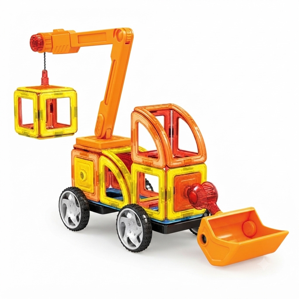 Brinquedo Bloco Construção Magnéticos 87 Peças Educativo - Imagem 2