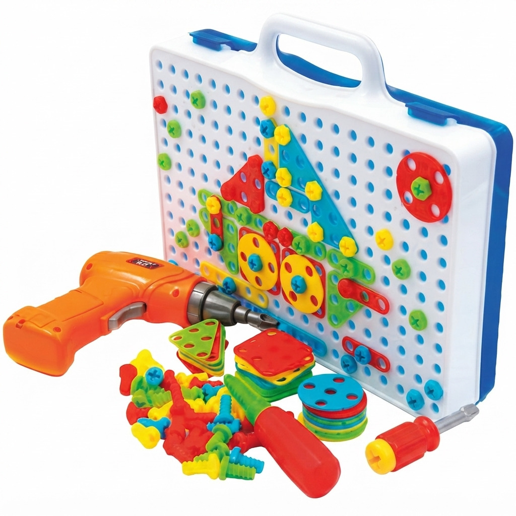Brinquedo Educativo Montagem Ferramentas Plástico 334 Peças - Imagem 2