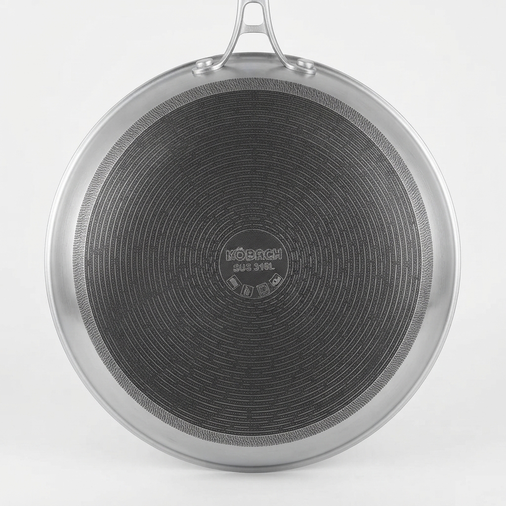 Frigideira Aço Inox 30cm com Tampa Antiaderente Panela - Imagem 2