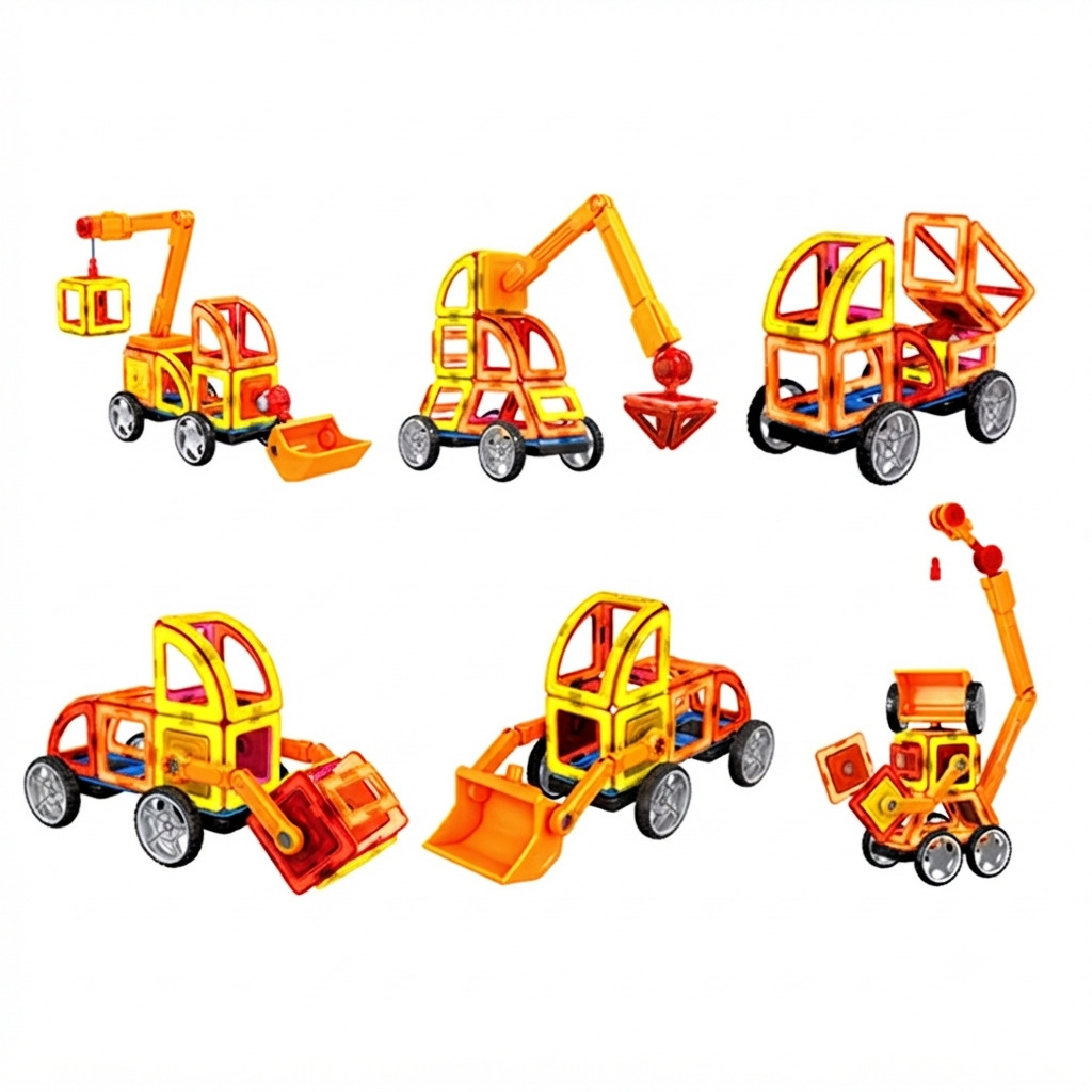 Brinquedo Bloco Construção Magnéticos 87 Peças Educativo - Imagem 3