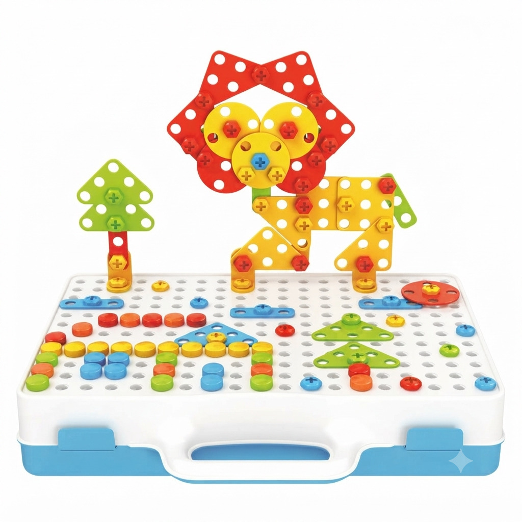 Brinquedo Educativo Montagem Ferramentas Plástico 334 Peças - Imagem 5