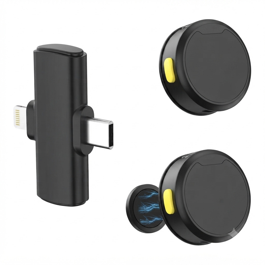 Microfone Lapela Duplo Sem Fio Magnético Anti Ruído - Imagem 4