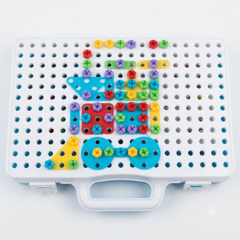 Brinquedo Educativo Montagem Ferramentas Plástico 334 Peças - Imagem 6
