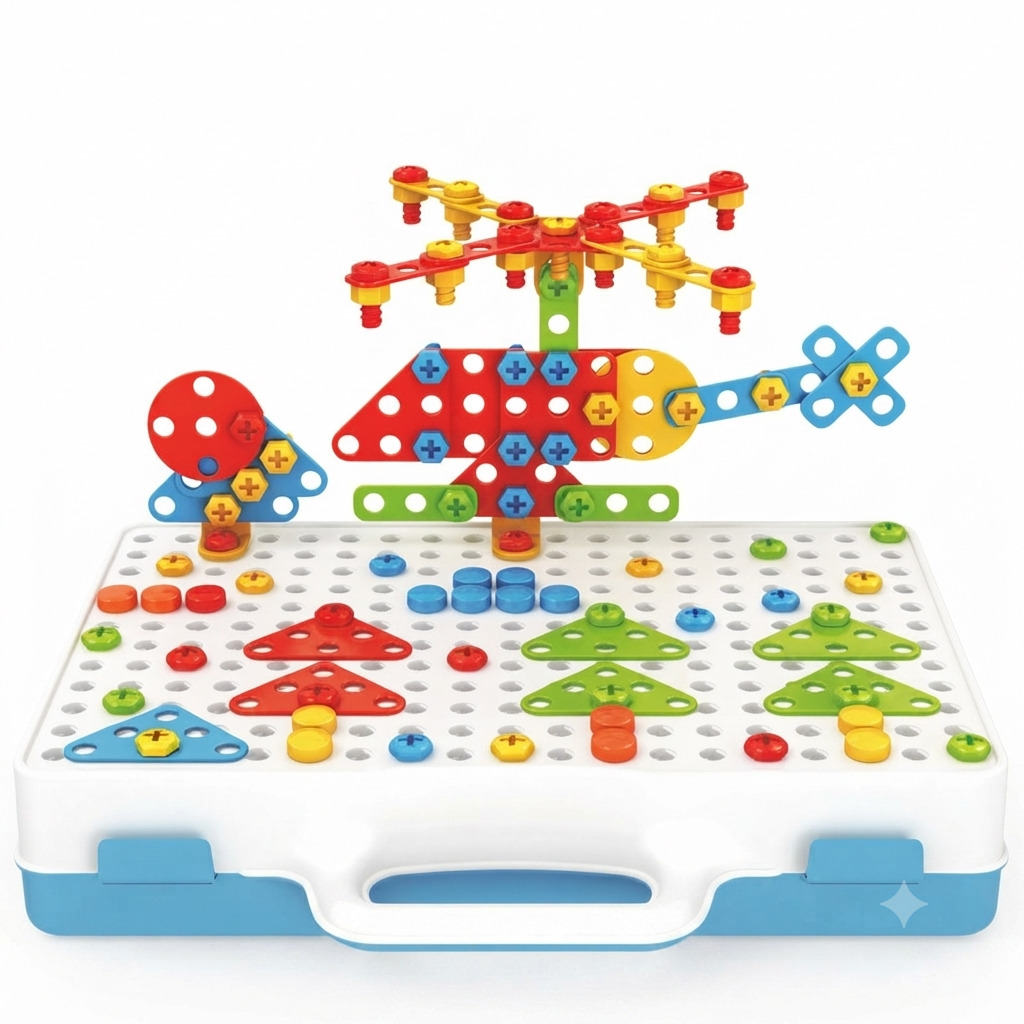 Brinquedo Educativo Montagem Ferramentas Plástico 334 Peças - Imagem 7