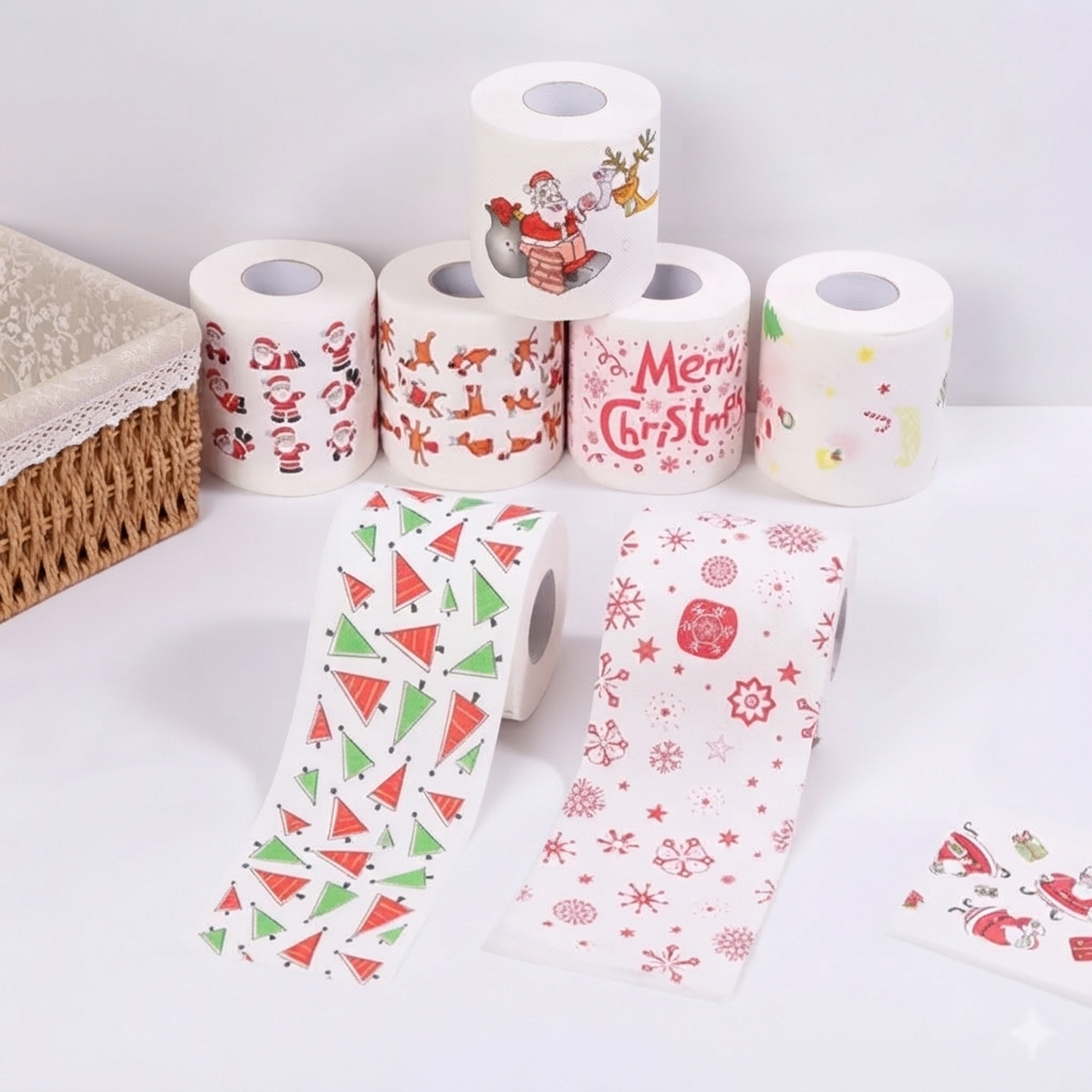 Papel Toalha Temática Natalino Decoração Festividades - Imagem 2